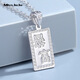 Miss JuJu pt950 platinum rich small gold brick pendant platinum crushed ice ice flash gold bar necklace women's pendant 4.3-4.5g + delivery silver chain