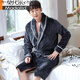 
Modal nightgown couple pajamas for women in autumn and winter thickened flannel long bathrobe men's morning robe coral velvet spring and autumn home clothes light gray women's robe Y719 M Yes x