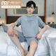 Modal Men's Pyjamas 2025 Nouveau coton Shorts à manches courtes minces Été décontractée deux pièces Clothing Home Taille 9928 # xl [suggéré 120-140jin [Jin est égal à 0,5 kg]]]