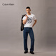 Calvin KleinJeans25 Spring and Summer Men's Casual Commuter ck Letter Print Pure Cotton Knitted Short Sleeve T-Shirt 4RB832G YAA-Moonlight White M