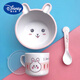 Disney (Disney) Bambus Faser Cartoon Kindergeschirr Set Home Kindergarten Babynahrung Teller Baby Schüssel Löffel Kinderbecher kleiner Tiger Bowl Löffel