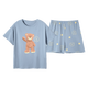 Ich liebe es, reine Baumwollpyjamas für Frauen mit kurzärärmernem Anzug für Sommer dünne, atmungsaktive runde Nacken-Cartoon süßes lässig und kann außerhalb von Heimkleidung getragen werden 9856-Shorts L.