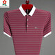 Camiseta de manga corta para hombres Montagut Mulberry Silkworm. Silk Summer Lapel Casual Striped Daddy's Polo Shirt 691 Jujube Red One Size 165/84a