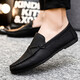 
Red Dragonfly Men's Beanie Shoes Korean Business Work Casual Leather Shoes Breathable and Versatile Anti-Slip One-Pin Men's Shoes 2025 Spring D826 Black 39 Small