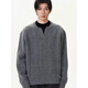 COLORFUL GEMS American retro twist sweater men's lazy Henry collar loose sweater gray L