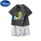 Disney Boys Anzug 2025 Sommer neuer Stil kleiner und mittelgroßer Kinderbaby Kurzärmel-Shorts zweiteiliger Set von Kinderkleidung für Kinder Baumwolle Heißverkauf AP1888 White + I13931K Grau 105 cm