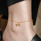 Hunter bow color non-fading anklet for women 18k gold plated 2025 new anklet light luxury niche high-end anklet 18k bow anklet