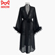 Catman Mesh Black Mariffon Nightgown Robe Velvet Big Flare Sleeves For Women Xia Bing Silk Sexy Translucent Bathrobe étendu 679 Love Super Long Red S recommandé 85-105Jin [Jin est égal à 0,5 kg] / 160cm ou au-dessus