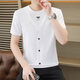 Aemape Sommer reines Baumwoll-T-Shirt gefälschte zweiteilige kurzärmelige, dünne, atmungsaktive runde Nacken Schlanker lässiges Hoch-End-Top Herren-T-Shirt Q6626 Black Thin M (Empfohlen 85-110Jin [Jin gleich 0,5 kg])