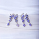 Weici boutique natural tanzanite sterling silver inlaid earrings for women, silver inlaid colorful gemstone crystal earrings jewelry, loose stone about 3*4MM, one pair sent