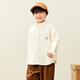 Mini Balabala, the same style in the mall, boys' pure cotton corduroy spring new retro long-sleeved shirt, milk white 10504 140 cm