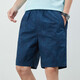 
Dancing with the wolf Summer shorts for men pure cotton solid color casual pants outside wearing men's loose and simple five-point pants men's pants 9215 Navy Blue 3XL