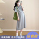 革曼孕妇装夏装2025新款时尚纯棉孕妇连衣裙中长款小个子夏季薄款裙子 杏色(优质版) XL(建议130-150斤)