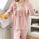 Bunte Edelsteine ​​Frühlings- und Herbst-Pyjamas Frauen langärmelige Strickjacke dünne süße Spitzenspitze-Kleidung KYX-X9904 GRAY 170 M