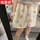 Hengyuanxiang cartoon cute shorts for women thin summer pajamas loose and comfortable baby feeling walking pants student casual home pants 702 2XL 135-150Jin [Jin equals 0.5 kg]