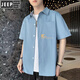 Jeep (Jeep) Camisa de verano de verano La marca retro de manga corta de manga corta de manga de mangas a gran tamaño de la camisa de la camisa japonesa del bolsillo de la camisa japonesa American Japanes