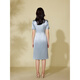 
Pink blue wardrobe [Chinese style] 2025 summer dress Xi grandma acetic cheongsam dress dress 552L683 Tamsui blue S