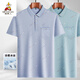 Vogelscheuche (mexikanische) Mitte des Herren-Revers mit kurzärztem T-Shirt Daddy Anzug im Sommer dünne Polo-Hemd mittlerer und ältere Eisseide halbärmelige Männer alte Mann Teise Seide-9855 Graues echtes Taschen M 48/165