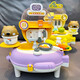 Children's house play kitchen toys boys baby cooking simulation kitchen utensils set girls birthday gifts Bear house play backpack purple kitchen style