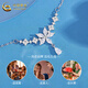 CHINA GOLD 925 silver necklace for women 2025 new high-end light luxury small Valentine's Day birthday gift for girlfriend and wife Shining flower necklace Zhongjin gift box
