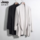 
JEEP SPIRIT summer windbreaker men's mid-length sunscreen men's thin coat spring and autumn handsome cape Korean student jacket trend 9901 cape black 2XL