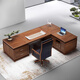 Ningqiu Luoge (NICHLORT) new Chinese style boss desk and chair combination solid wood president desk bookcase high-end office chairman executive desk 3.2 meters desk