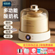 OEMG Deutsch importierte Qualität Joghurtmaschine hausgemachte Natto -Maschine für kleine, vollautomatische Fermentationsbecher für Reiswein Süßwein, hausgemachte Natto -Maschine, Brown [Innenstahl aus Edelstahl] + 4 Glas geteilte Tassen