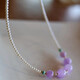 Hanjin Palace Kunzite Pearl Clavicle Chain Jade Millet Beads Simple Fashionable Versatile Sweater Chain Gift Kunzite Pearl Necklace