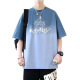 FHHUABD summer short-sleeved T-shirt boy 12-15-year-old teenager 13 handsome loose half-sleeved 14 large children's T-shirt top WY3527 black short-sleeved (quality upgrade) 2XL (130-150Jin [Jin equals about 0.5 kg])