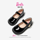 Barbie Children's Shoes Girls Spring and Autumn Single-Leather Small Leather Shoes Student Campus Performance Black Leather Shoes Bright Leather DA6711 Black 38