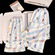 Also booked with internet celebrity big nose dog women's ice silk pajamas for summer thin short-sleeved trousers three-piece dopamine striped home clothing KAD-13555SD Star puppy double short 2XL