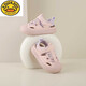 G.DUCKKIDS summer fashion new children's sandals for boys' heads, anti-kicking hole shoes for girls, kindergarten hollow leather surface, beige 22 size, inner length 14.3cm