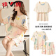 Yalu Pajamas Summer Women 2025 Nuevo estilo con almohadillas en el pecho mangas cortas Algodón de algodón fresco de algodón grande de tamaño grande