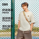 森马（Semir）短袖T恤男运动风篮球印花绣花上衣复古学院夏季纯棉宽松时髦 贝壳卡50244 L