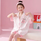 Sie und andere Mädchen Pyjamas Sommereis Seide dünne Strickjacke kurzärmelige Kinderanzug Mädchen Cartoon Sommer Baby Home Kleidung G-6629# Little Pony 100 Größe 8 [Höhe 100-110 cm]