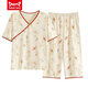 Catman Miiow Sommer kurzärmeligte Pyjama-Set Pure Cotton Women's Dünne Sommer. Neue chinesische Stil-Kumpel-Hosen können außerhalb von Heimkleidung Lzy9901 L getragen werden (empfohlen 95-115jin [Jin gleich 0,5 kg])