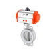 Pneumatic 304 stainless steel butterfly valve D671X/F stainless steel pneumatic butterfly valve D671X-16 clip type valve DN250-304 material double-acting