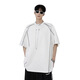 S.SOFEA Camiseta de manga corta con rayas oscuras para hombres en verano Diseño de moda guapo 2025 [alta calidad] CQS1423 Negro S