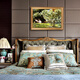 
Diqi White Rose Garden Landscape Character Hand-painted Oil Painting European Entrance Decoration Painting American Restaurant Bedside Bedside Painting 692 Gold Solid Wood Frame 100*70