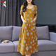 Der neue Sommer-Seidenkleid von Woodpecker, große sammelige, lose Baumwollkleid für Frauen, mittlere und ältere Frauenkleidung, Blumenstil, Bauch, M Mom, 9922 Modell Nr. 28 2xl (Empfohlen 120 Jin [Jin gleich 0,5 kg] -135 Jin [Jin gleich 0,5 kg]))