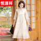 Hengyuanxiang 2025 Nouvelle robe d'été pour les mères d'âge moyen et âgées, nouvelle robe de style chinois pour la jupe couverte de ventre à la mode pour femmes de gamme haut de gamme xl