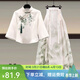 GTYUWVG Mint Green Mambo Style New Chinese Hanfu Top Dress Women's 2025 Spring and Summer New Chinese Style Horse Mask Skirt Set 1289 Pink Horse Mask Skirt Single 3XL Recommended 160-180Jin [Jin equals 0.5 kg]