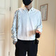 Rongxitu White Shirt à manches longues à manches tendance Sense de conception de conception belle chemise A698 Black L