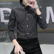 
FHHUABD spring and autumn casual long-sleeved shirt for men's anti-wrinkle slim-fit inch shirt trendy business new style shirt for men 829 black [model] Regular M Reference 90-110Jin [Jin equals 0.5 kg]