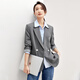 Shangdubila temperament commuting professional small suit for women autumn versatile high-end suit casual jacket gray L