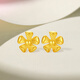 Saturday Fu Flower Gold Earrings Women's Football Gold Earrings Birthday Gift Price A0915203 Approximately 0.91g One Pair