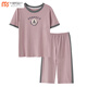 
Modal pajamas women's summer solid color cotton women's short-sleeved cropped pants simple 2025 new pullover for outdoor wear NJR-NXF9856 solid color blue icon pullover short-sleeved M [Pajamas are different from ordinary clothes sizes]