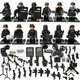 lE高 特警车人仔特种兵全副武装军人装甲车基地拼装模型礼物 重型武装运载车【1585颗粒】