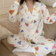 荣西图（RONGXITU）春秋季薄款睡衣女长袖家居服套装 Q9227# 185 XXL