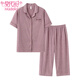 Modal Pure Cotton Pyjamas für Frauen im Sommer Neue Strickjacke Revers in Kurzärärmelte, gelöste Hose Lose großer Freizeitbekleidungsanzug für Frauen NX9898 3XL Frauen